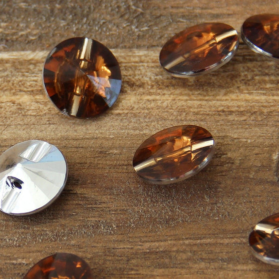 Crystal knopen met kanaal - 18 mm - Go Handmade
13