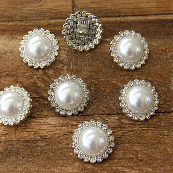 Parelknopen met strass - 21 mm - 4 stk - Go Handmade
3
