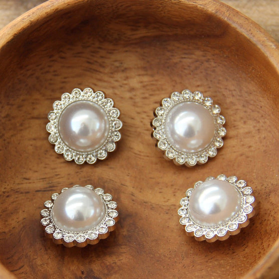 Parelknopen met strass - 21 mm - 4 stk - Go Handmade
4