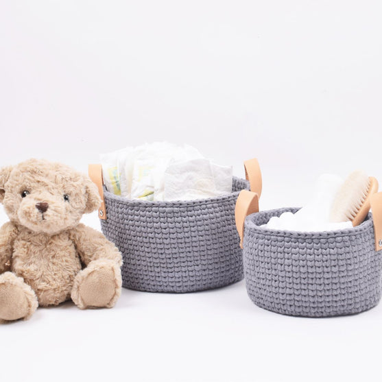 Ribbon Mand met Leder Handvat in 3 Maten
4