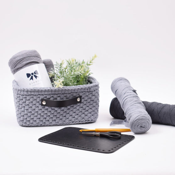 Opbergmand met leren bodem – rechthoek groot
2