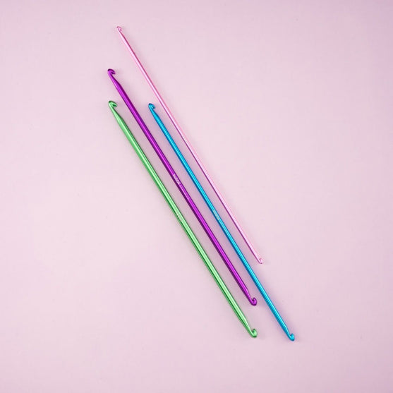 Dubbele Tunische haaknaaldenset 'Alu' - 28 cm - Hobbii
2