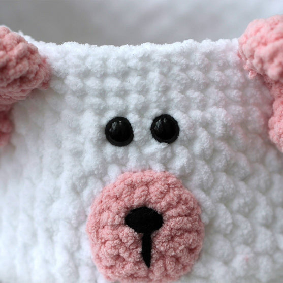Teddy Basket met PU lederen basis
4