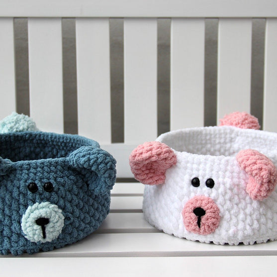 Teddy Basket met PU lederen basis
5