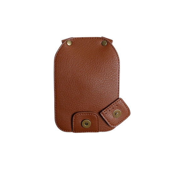 Tas Flap met magnetische knoop - Bruin/Brons - Go Handmade
4