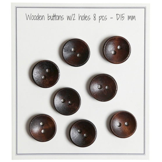 Diepe houten knopen - Donker - 8 stuks - Go Handmade
2