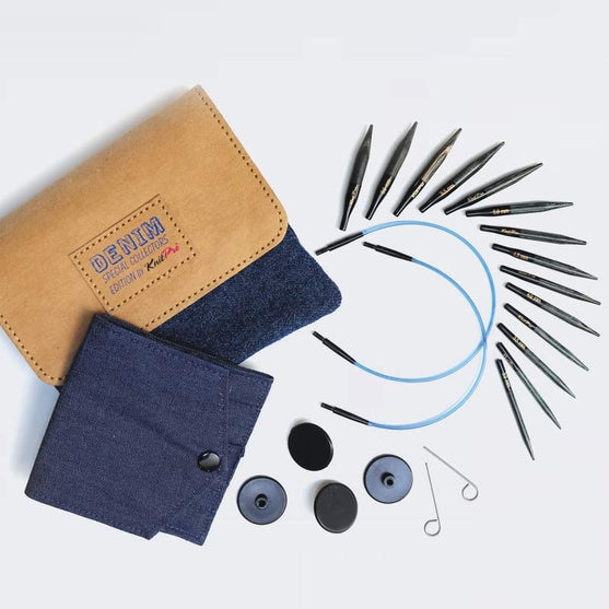 DENIM Extra Korte verwisselbare Rondbreinaalden Set - KnitPro
2