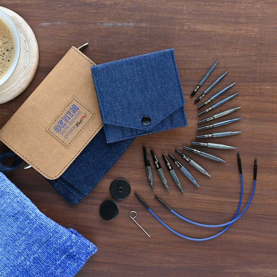 DENIM Extra Korte verwisselbare Rondbreinaalden Set - KnitPro
4