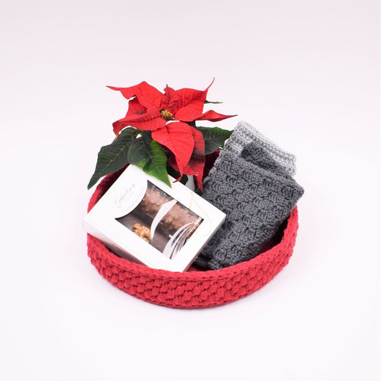 Decoratiemanden met ronde leren bodem - Kerst
7