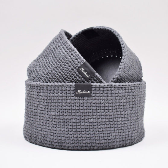 Ribbon Mand met ronde leren bodem – Knit Stitch
5