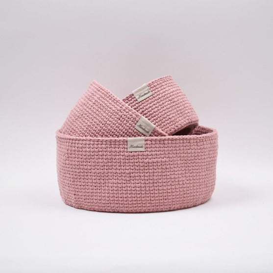 Ribbon Mand met ronde leren bodem – Knit Stitch
3