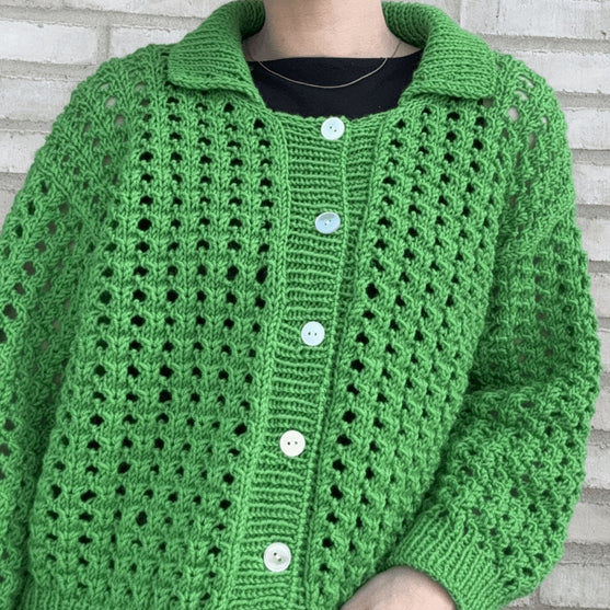 Easy Hole Structure Polo Cardigan - Vest
2
