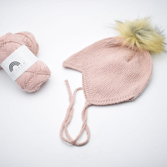 Gebreide Babymuts in Rainbow