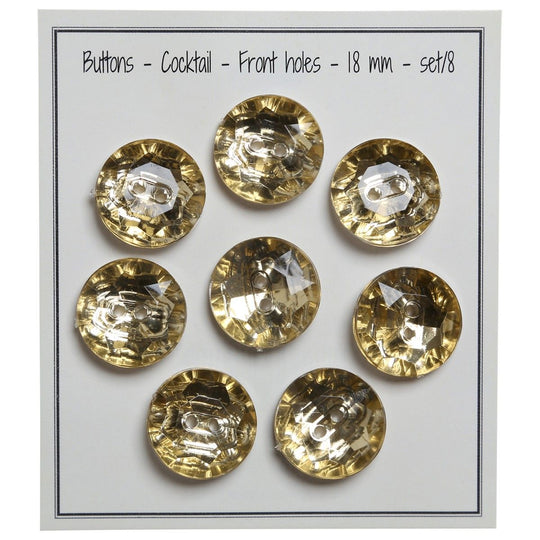 Crystal knopen met 2 gaatjes - 18 mm - Go Handmade