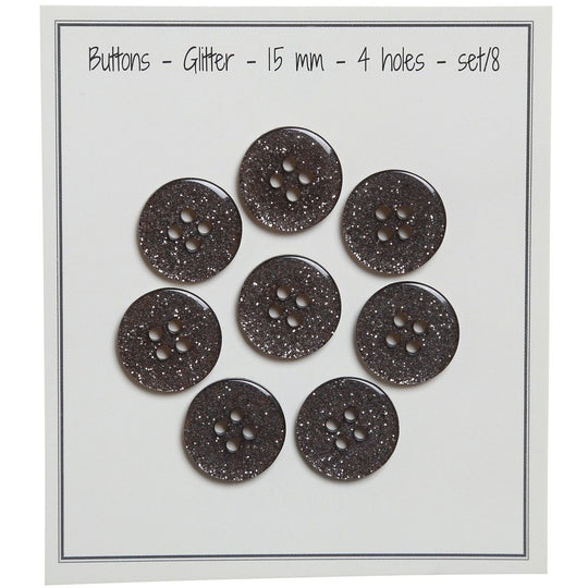 Glitter Knopen - Zwart - Meerdere maten - Go Handmade