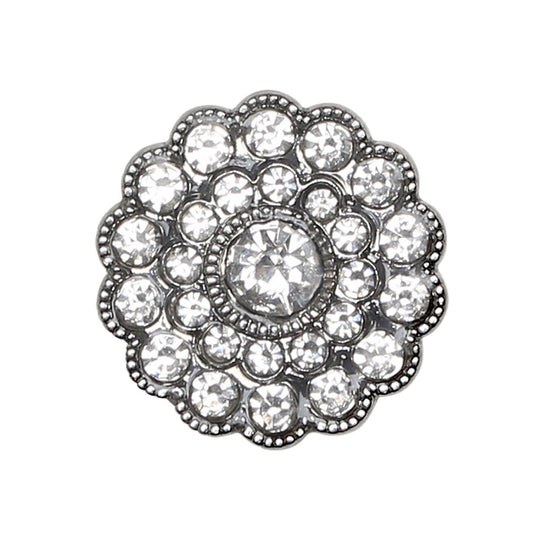Bling Knopen - Kleine steentjes - Zilver - 4 stk. - Go Handmade