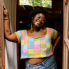 

Suncatcher - Intarsia T-Shirt met Vierkante Hals
1