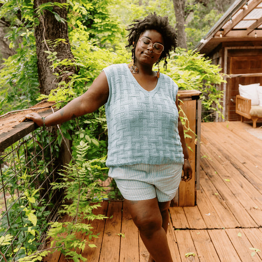 Calme Top - Mouwloze Top in Mandensteek