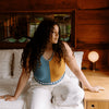 

Bevelled Tank - Mouwloze Intarsia Top
7