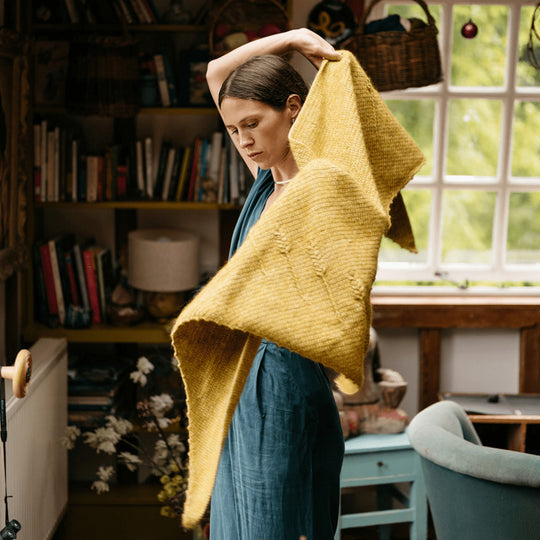 Heart of Gold - Driehoekige Sjaal met Textuur