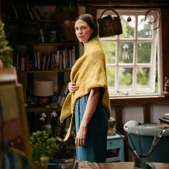 

Heart of Gold - Driehoekige Sjaal met Textuur
3