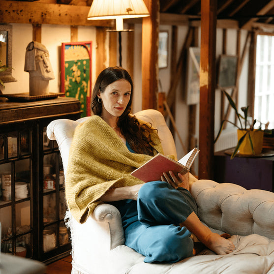 

Heart of Gold - Driehoekige Sjaal met Textuur
8