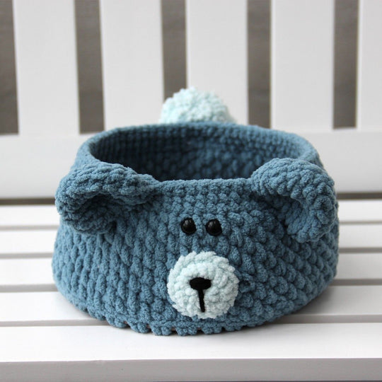Teddy Basket met PU lederen basis