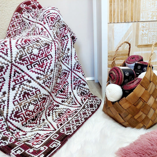 Aztecana - Mozaïek Gehaakte Deken