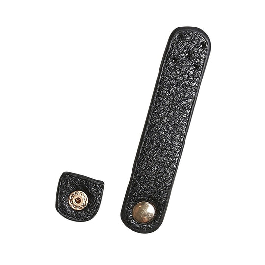 Riempje met drukknoop PU leer 9 x 1,8 cm - Go Handmade