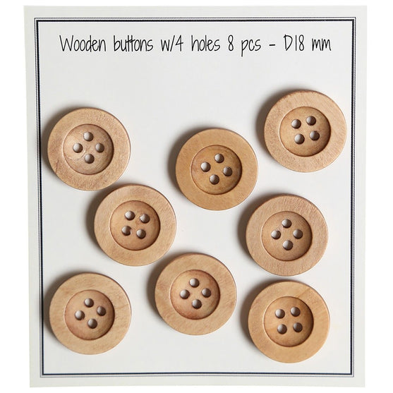 

Houten knopen - Round Groove - Lichte - Go Handmade
1