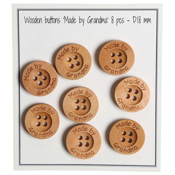 

Houten knopen - Made by Grandma  - 18 mm - Go Handmade
1