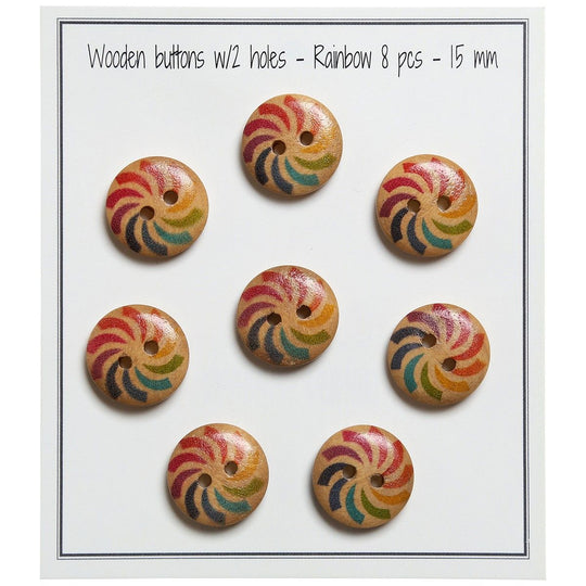 Regenboog knopen - 15 mm - Go Handmade