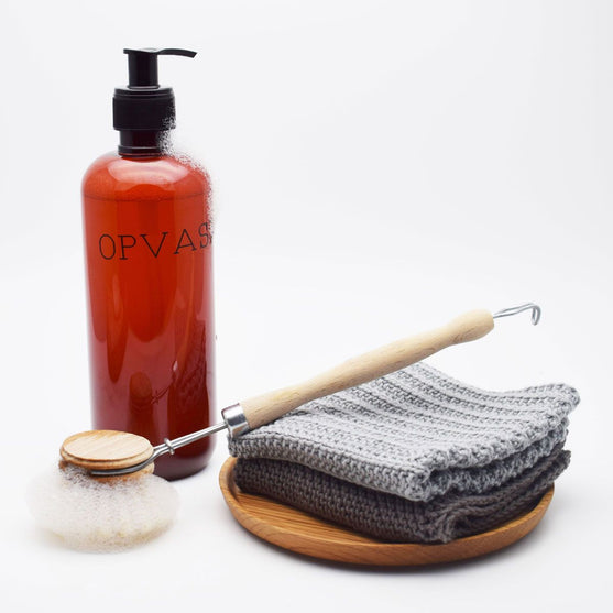 

Gebreide vaatdoek in boordpatroon
1