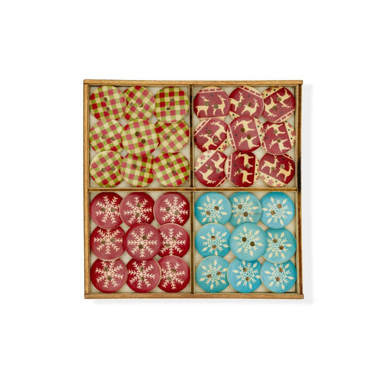 Houten knopen - Kerstmis - 18 mm - Hobbii