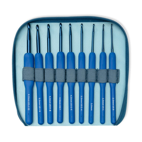 Cosmo Haaknaaldenset - 9 maten - Indigo - Hobbii