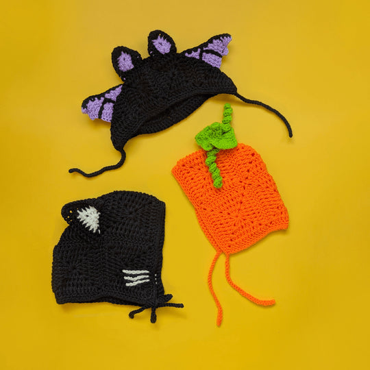Baby Boo Bonnets - Drie Halloween mutsjes