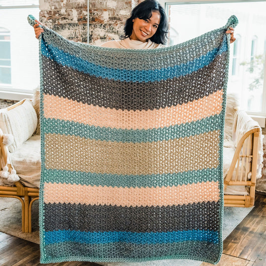 Sherbet Afghan - Plaid