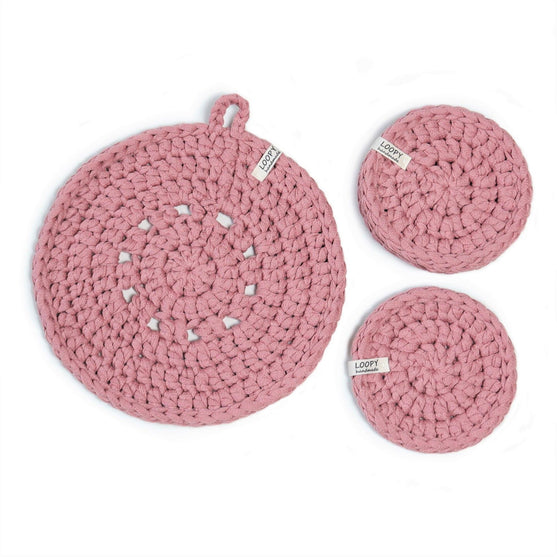 

Loopy - Onderzetters en Pannenlap
4