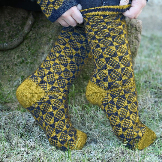 Sokken met ruitpatroon - R0398