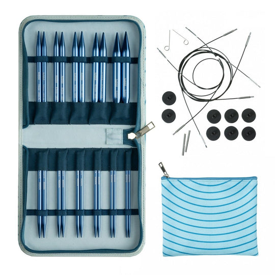 Stellar verwisselbare rondbreinaaldenset Deluxe - Saffier - Hobbii
