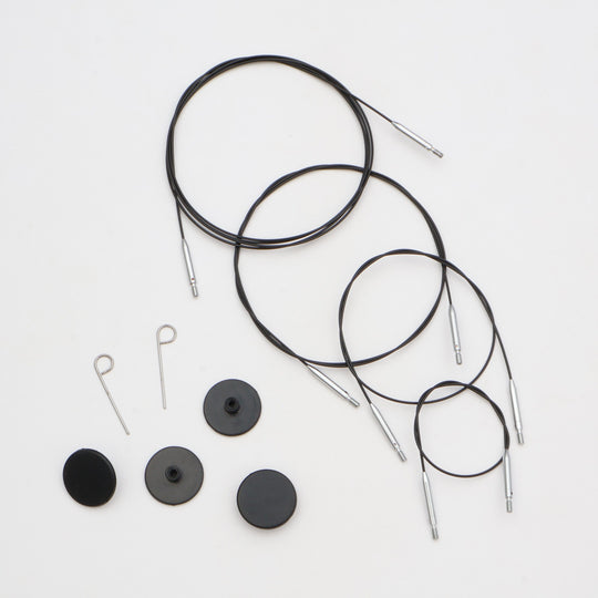 Swivel Thin &amp; Flex kabel - Black - KnitPro
