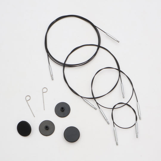 Swivel Thin &amp; Flex kabel - Black - KnitPro